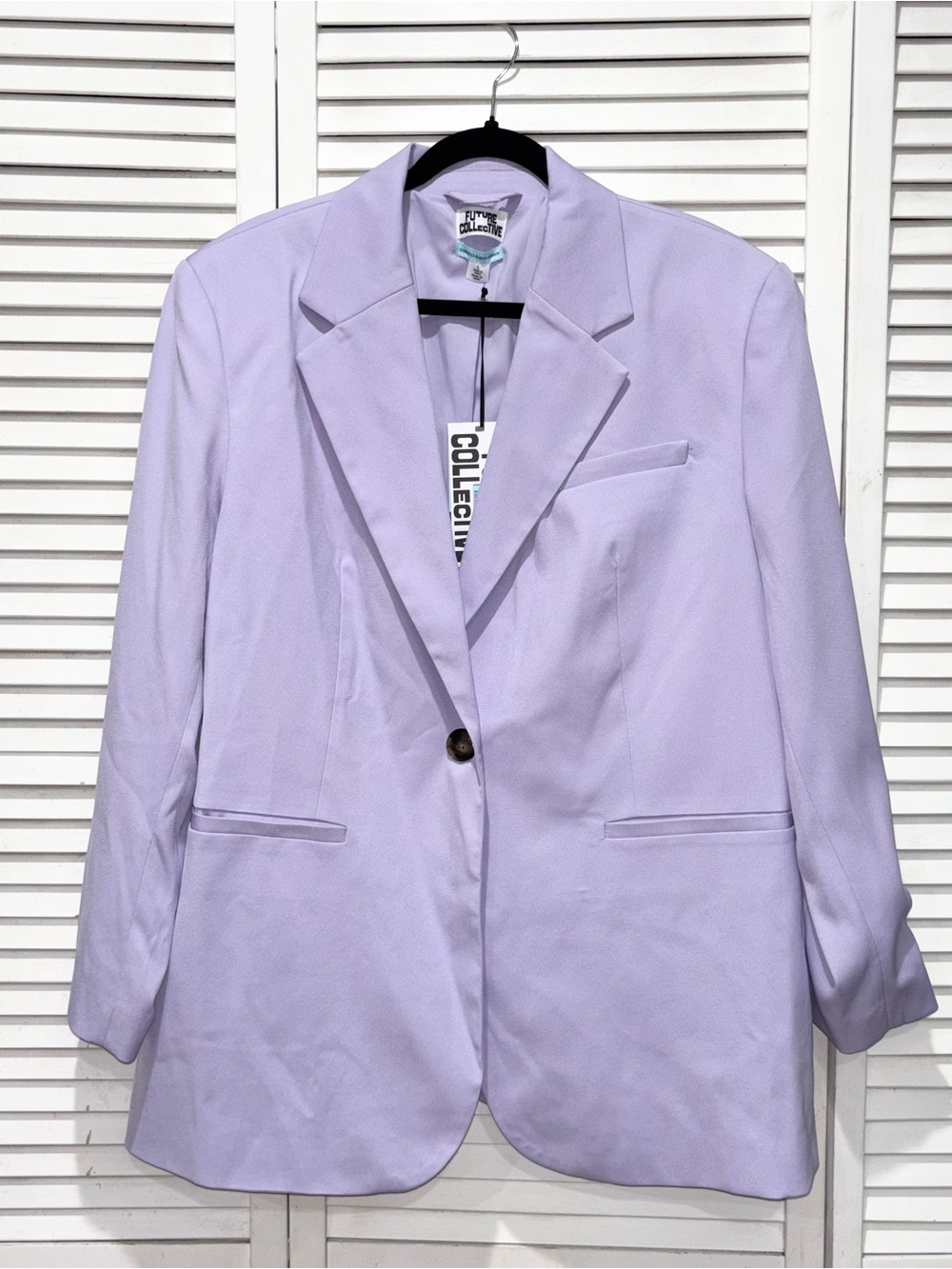 Future Collective Lilac Single-Button Blazer Women's Jacket